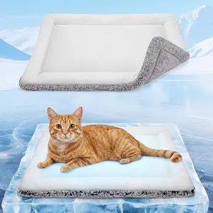 Dog Cooling Pad, Self-Heating Cat Bed, Dual-Sided Warm and Cool Cat Bed, Winter Warm and Summer Cool Cat Mat for Small Cats and Dogs