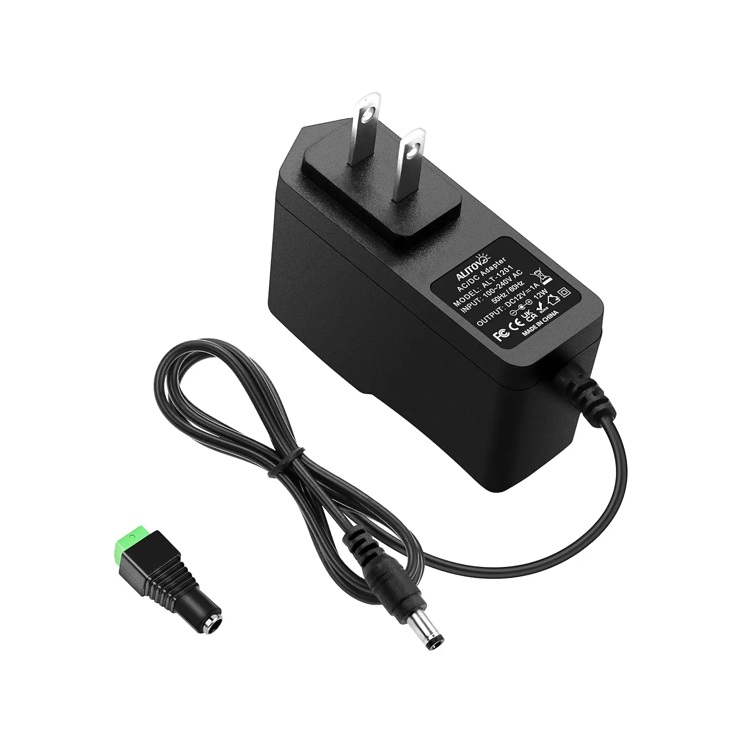 DC 12V 1A Power Supply 12W AC Adapter 100~240V 50-60hz to 12 Volt 1Amp 0.5A Transformer DC 12V Power Cord 5.5 x 2.5mm 2.1mm Plug for LED Strip Light CCTV Security Camera and More