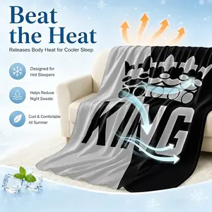 King Crown Print Cooling Blanket Absorbs Heat to Keep Cool for Night Sweats Arc-Chill Cool Fiber Q-Max>0.4 for Hot Sleepers Lightweight Summer Cooling Throw Blanket