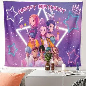 1pc K-pop Group Aesthetic Wall Tapestry for Dorm Room Living Room - Vibrant HD Print K-drama Inspired Wall Decor, Modern Polyester Fabric Art Blanket