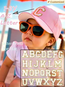 1PC Customizable A-Z Letter Girls' Baseball Cap, Fashion Casual Sun Hat for Summer, UV Protection, Suitable for 1-3 Year Olds