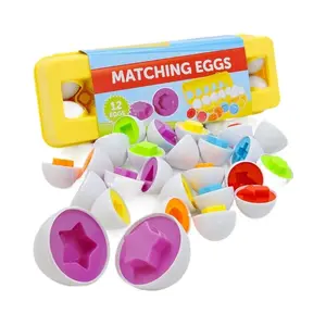Montessori Learning Education Toys Matching Smart  Eggs Toy  For Kids  3D Puzzle Color Shape Sorter Game  Easter Egg Gifts