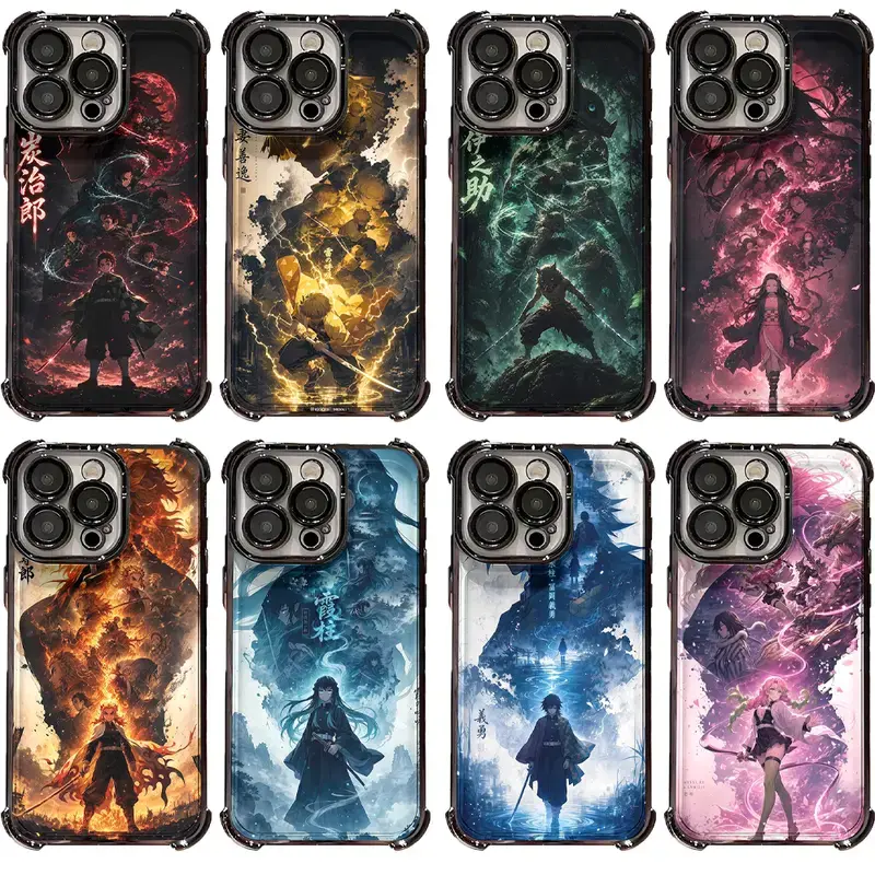 Demon Slayer Character Smartphone Case - Trendy Anime Handheld Cellphone Case for Fans, Compatible for iPhone 17 ProMax 16 15 14 13 12 11 and for Samsung S21-S26