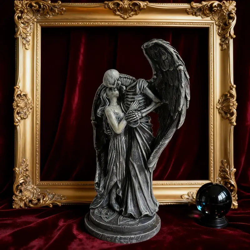 Gothic Angel Statue, Resin Desktop Ornament, Creative Table Decor for Office, Study Room, Shelf and Home Decoration, Unique Collectible Gift