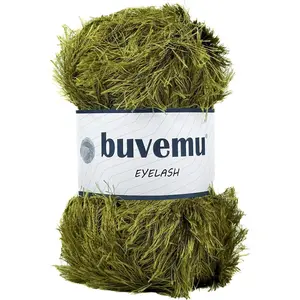 Eyelash Fun Fur Yarn 100 Gram (3.53 Ounces) 175 Yards (160 Meters) (Olive Green)