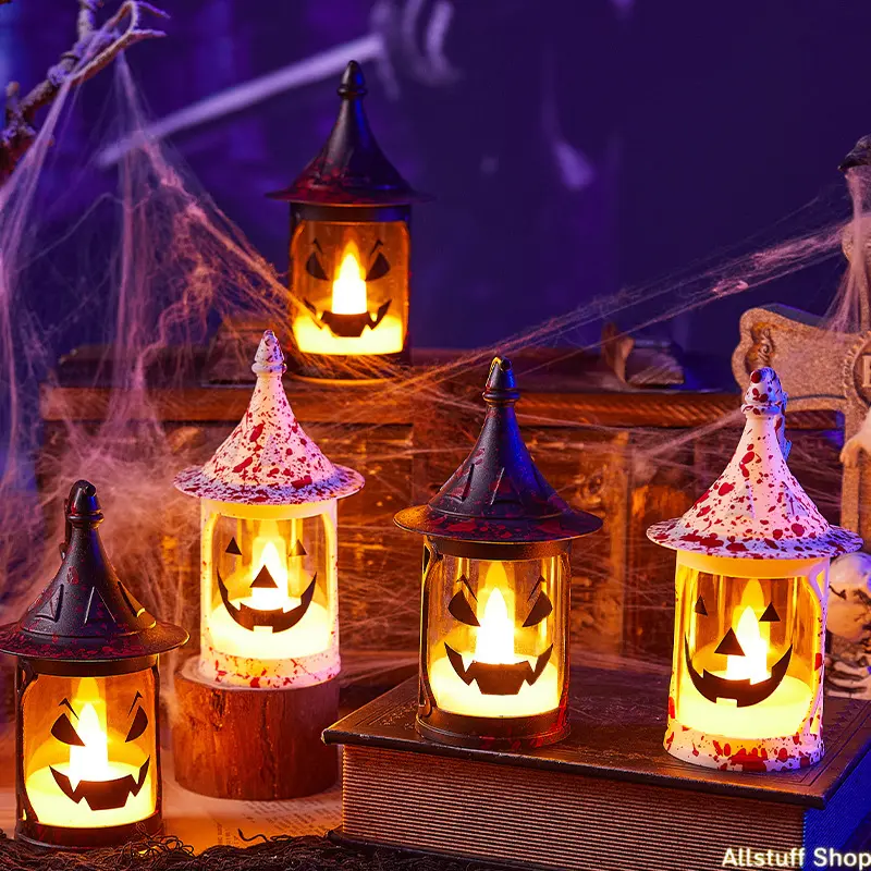 Halloween LED Ghost-Face Lantern DIY Bag Accessory - Spooky Mood Festive Light Decoration Ornaments for Luggage & Bags