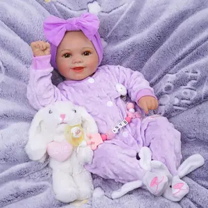 Cute Soft 17 Inch Baby Doll with Smiley Face & Full Set of Accessories, Ideal Gift for Kids Aged 3+, Perfect Holiday Present, Soft Cuddly Gift