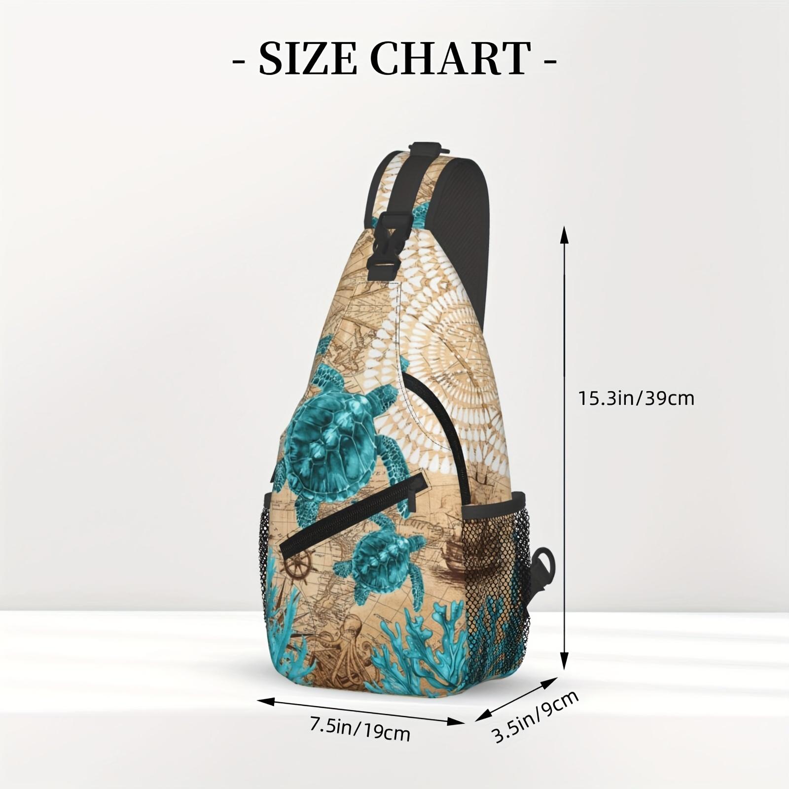 Crossbody Chest Hiking  Vintage Nautical Charts And Sea Turtle Shoulder Folding Large Capacity Can Be Used For Shopping, Work, Leisure Travel Beach Fishing  Travel  For School Back Christmas Gifts backpack