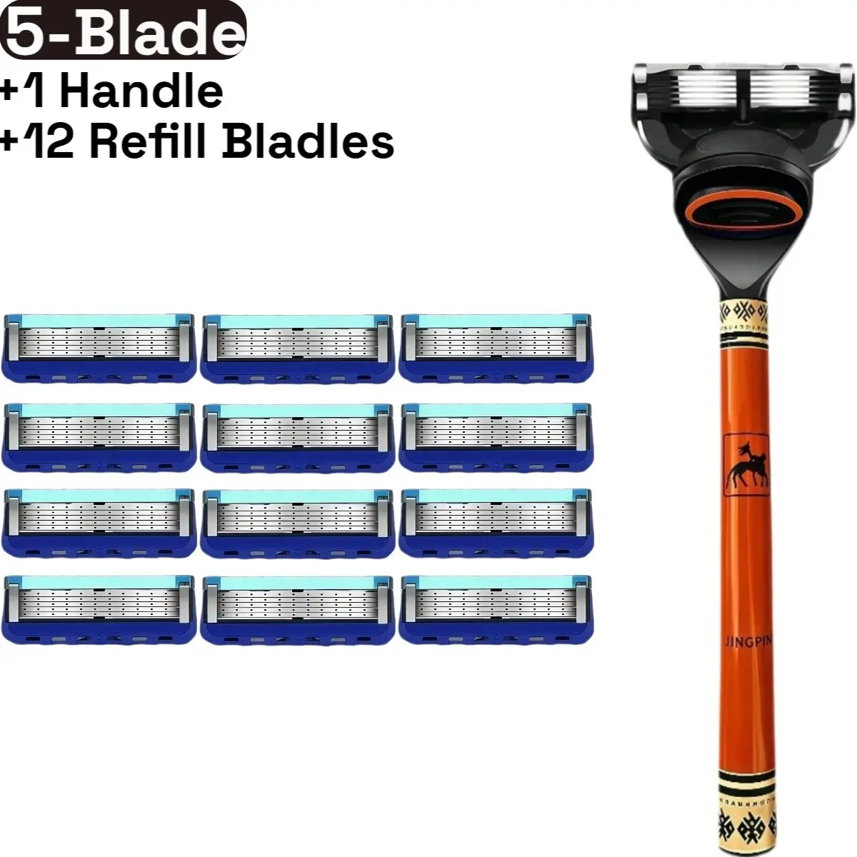 Men's shaving razor set, 1 handle and refill blades, safety razor, 6 blade razor for men, men grooming razor, travel manual razor set, Shaving Tool, Safety Shaving Razors, Daily Shaving Tool, Manual Shaving Kit