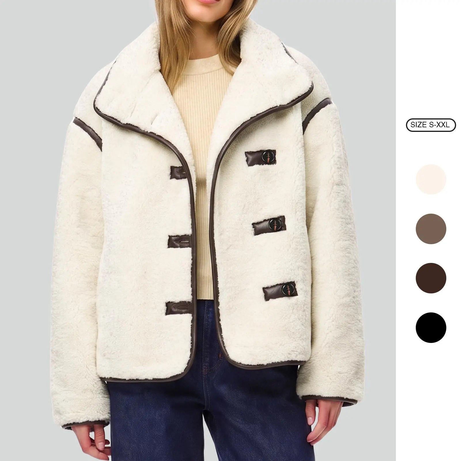Imily Bela Women's Fleece Jacket 2026 Button Down Long Sleeve Outerwear Cozy Teddy Coat Fall/Winter Sherpa Coat