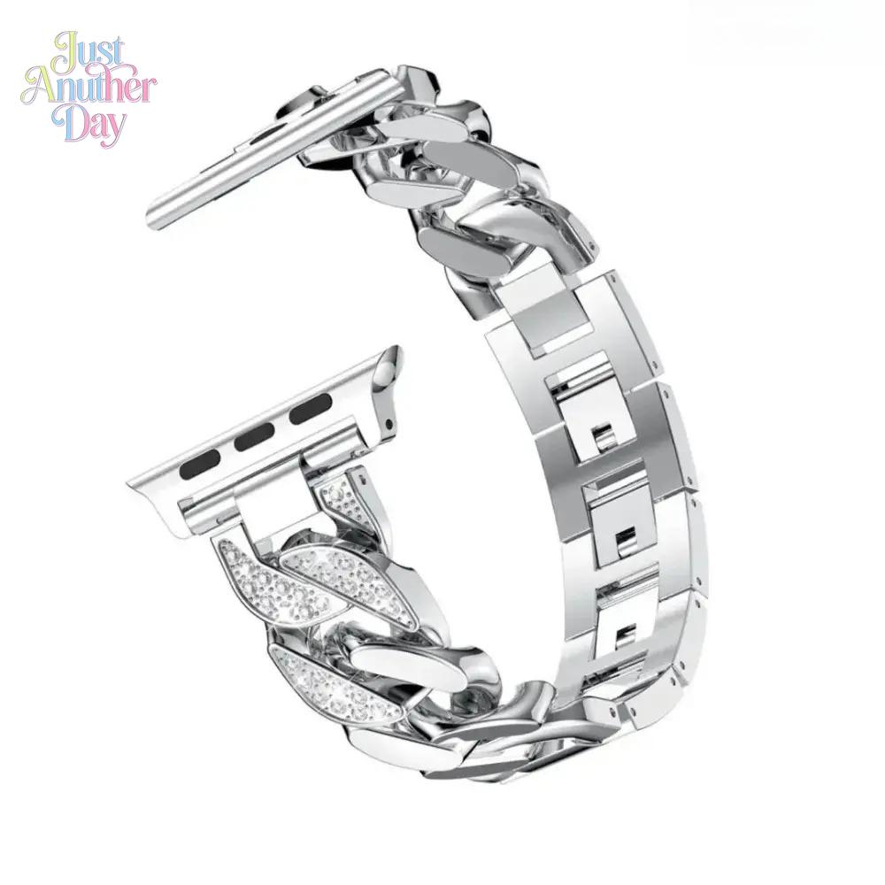 Diamond Link Apple Watch Band – Luxury Metal Strap Compatible with Series & Ultra (38–49mm)
