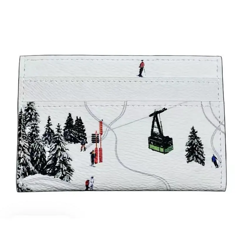Unisex Simple White Mini Card Case, Lightweight Business Card Holder, Gift Box Packed Fashion Accessory