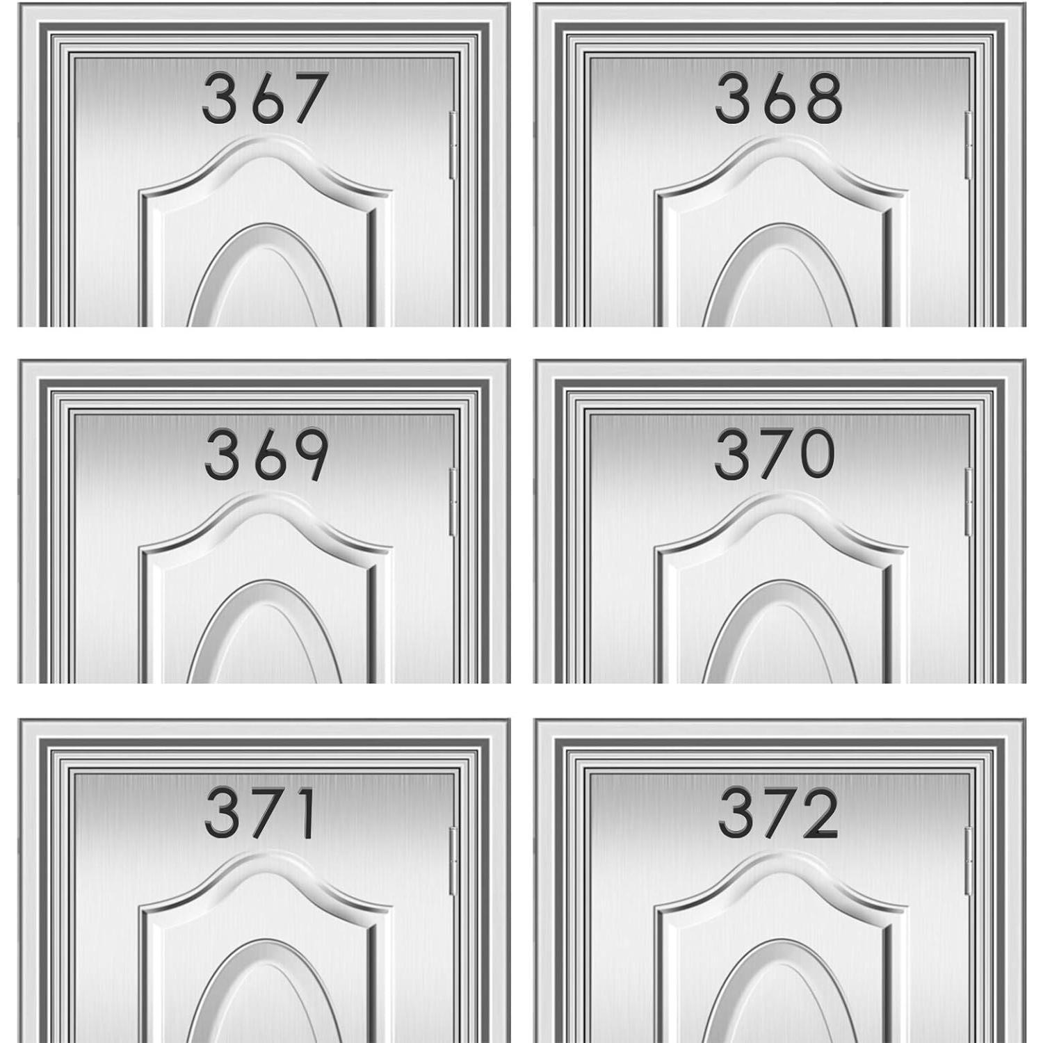 Self Adhesive Mailbox Numbers, Door Address Number Stickers for Office Room, Raised  Effect, Chrome Plated (2.36" 10 Pack (0-9), Black)