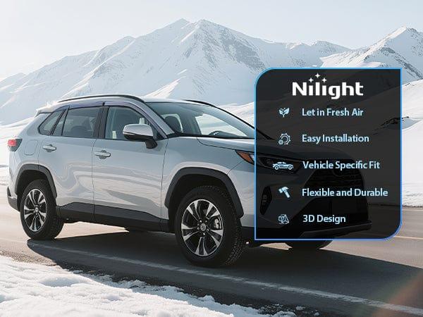 Nilight Window Rain Guards for Toyota Rav4 2019 2020 2021 2022 2023 2024, Out-Channel Window Visors Vent Wind Deflectors-6PCS