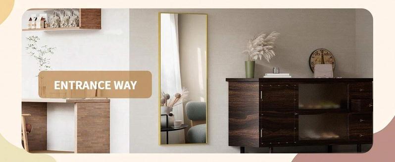 71"X30" [Limited Time Sale] Full-Length Mirror, Gold Rectagle71"X30" , Aluminum Alloy Frame, Upgraded Nano Glass, Standing or Wall Mounted Decor Metal Safety Living Room Home Decorating lux bathtub mat Foldable Diatomaceous Earth Bath Luxurious DryStone