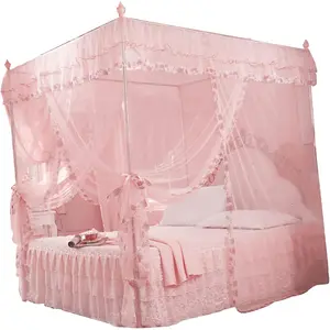Pink Bed, 3 Side Openings Post Bed Netting Net Bedding Bedroom Decoration 150 * 200 * 200 (150 * 200 * 200)