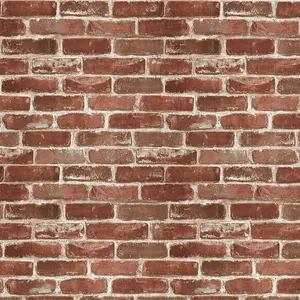 Red Brick Wallpaper Self-Adhesive Peel and Stick Wallpaper Waterproof and Removable Good for Home Decoration and Furniture Renovation