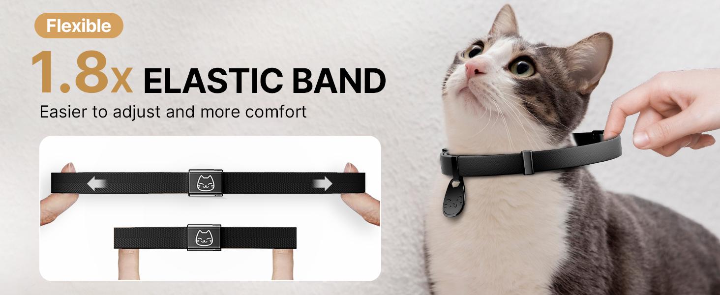 Cat Collar with Name Tag Breakaway: Kitten Collars for Girl Boy Cats with Writable Name Tags, Ultra Soft & Elastic Adjustable (6"-12") Cat Collar with Break Away Safety Buckle, Khaki