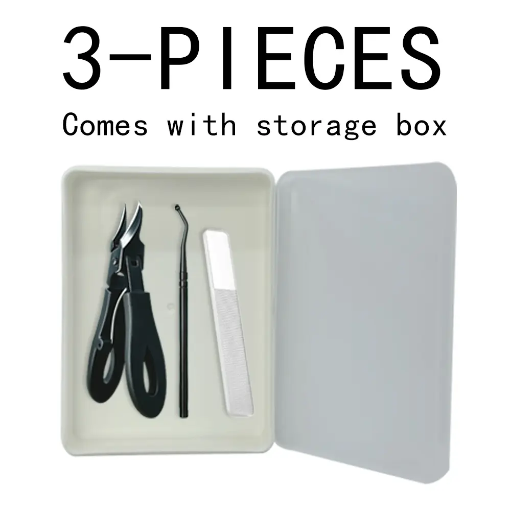 Effective Ingrown Toenail Treatment Kit: 3PCS Precision Manicure Pedicure Tools with Storage Box for Pain-Free Nail Care