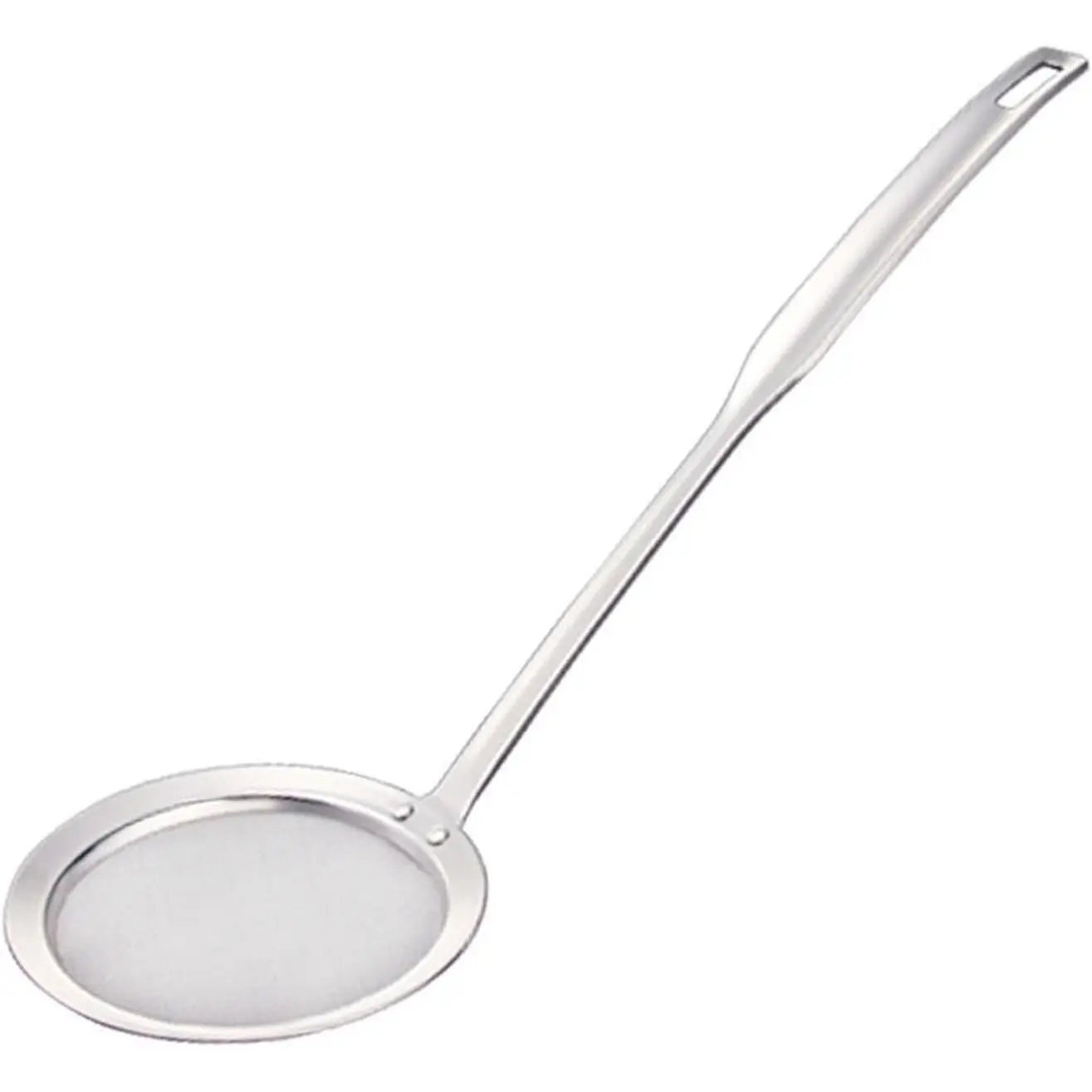 Stainless Steel  Skimmer Spoon, Kitchen Fine Mesh  Strainer and Hot Pot Skimmer with Long Handle for Skimming, Cooking, Frying, , Gravy and  (4" Fine Mesh Skimmer)