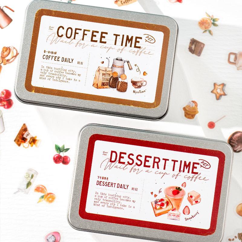 Coffee & Bakery Pattern Sticker, 1000pcs/box Waterproof PET Sticker, Creative DIY Decorative Sticker for Photo & Greeting Card & Cup