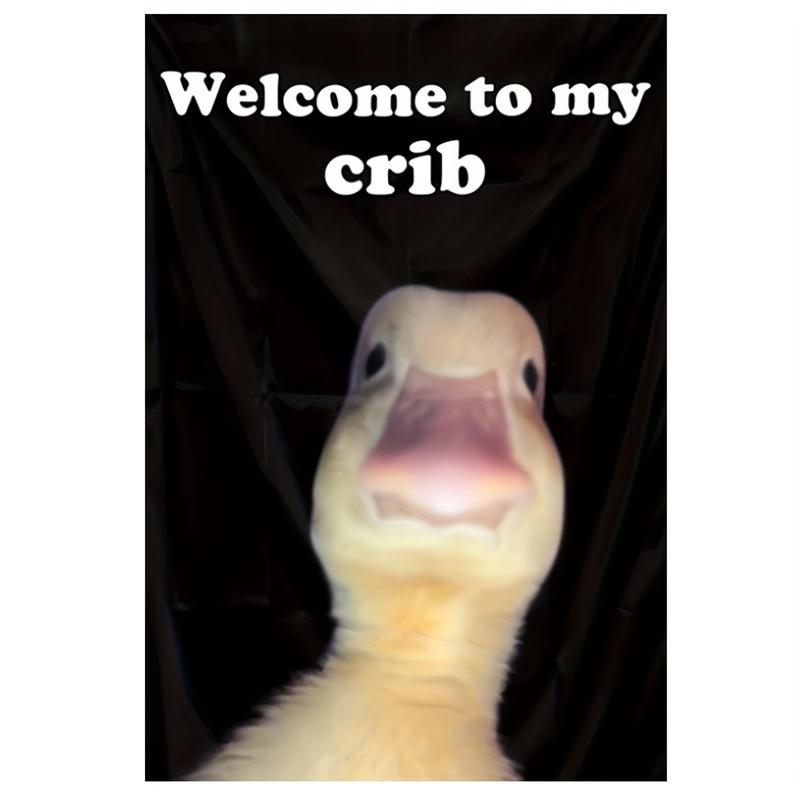 2D Flat, 1pc Frameless 'Welcome to My Crib' Duck Canvas Art Poster - Playful Greeting Card Design, 12x18 Inch (30x45cm), Vibrant Canvas Print for Living Room, Bedroom, Bathroom, Kitchen, Office, Cafe Decor - Whimsical Wall Art, Duck Decor, 2D Flat 2D Flat, 1pc Frameless 'Welcome to My Crib' Duck Canvas Art Poster - Playful Greeting Card Design, 12x18 Inch (30x45cm), Vibrant Canvas Print for Living Room, Bedroom, Bathroom, Kitchen, Office, Cafe Decor - Whimsical Wall Art, Duck Decor, 2D Flat