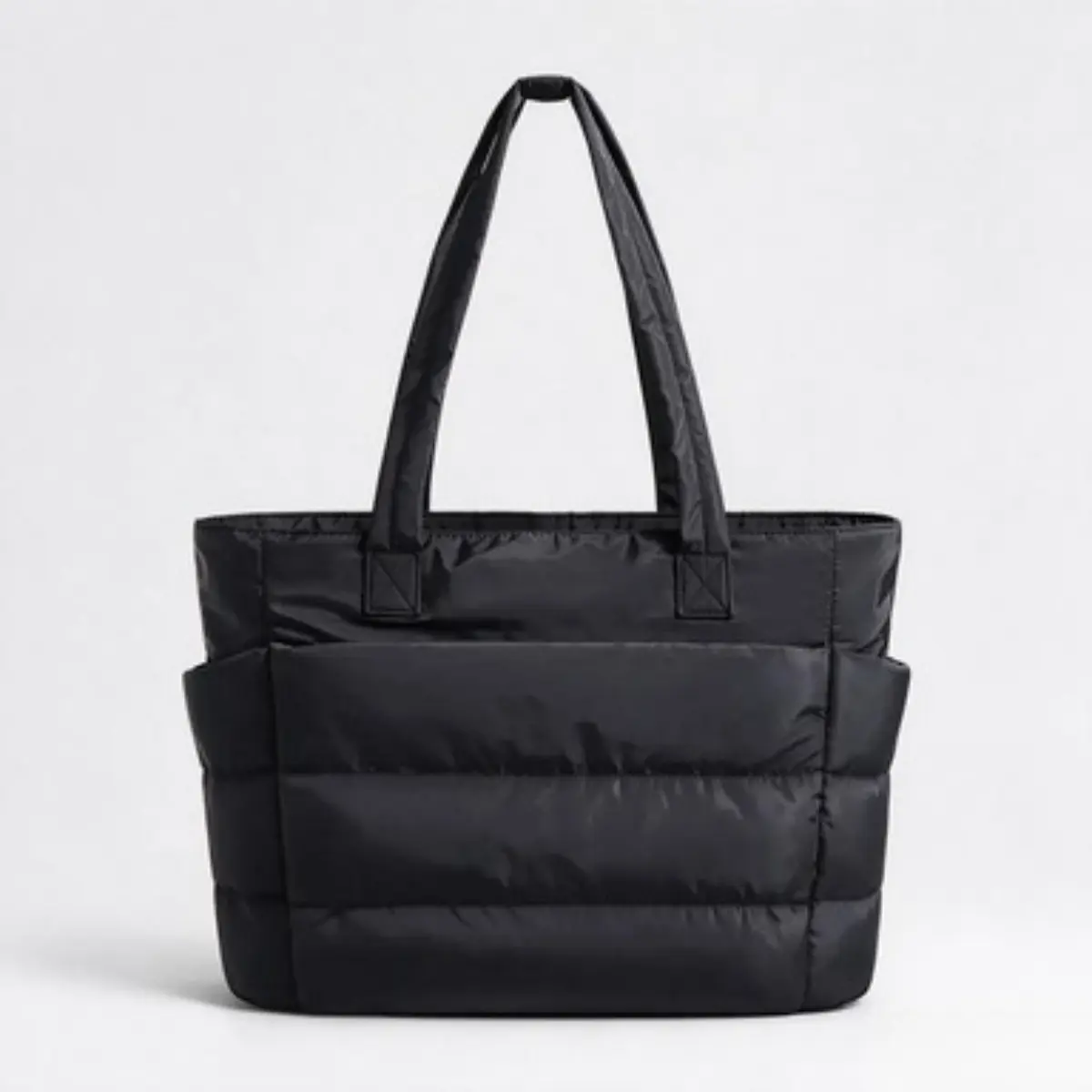 Women's Puffy Bubble Quilted Tote Bag (3 Sizes) - Lightweight Durable School/Office Bag with Multiple Compartments, Zipper Closure, Laptop-Fit, for Everyday Use - Women's Accessories