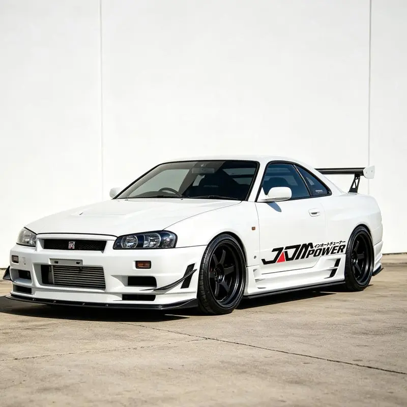 Hugexpen 1 Pcs Bold JDM Japanese-Style Racing Decorative Decal Car Stickers - Self-Adhesive, Waterproof, Fade-Resistant Car Exterior Door Accessories