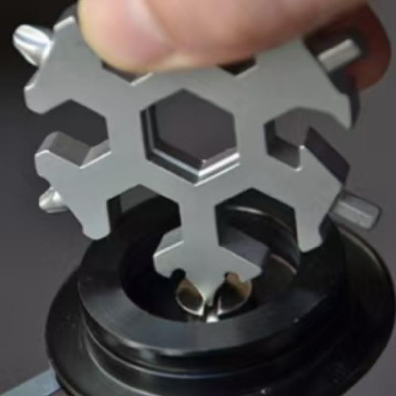 18 in 1 Snowflake Design Mini Wrench Tool, Portable Snowflake Design Multi-functional Repair Tool, Multifunctional Repair Tool for Car Repair