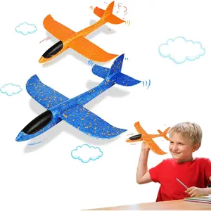 2 Pack Foam Airplanes for Kids, 13.3'' Hand Throwing Foam Glider Planes, Flying Styrofoam Planes Toy, Outdoor Sports Birthday Party Favor Gifts for 3-12 Year Old Boys Girlsfidget toys