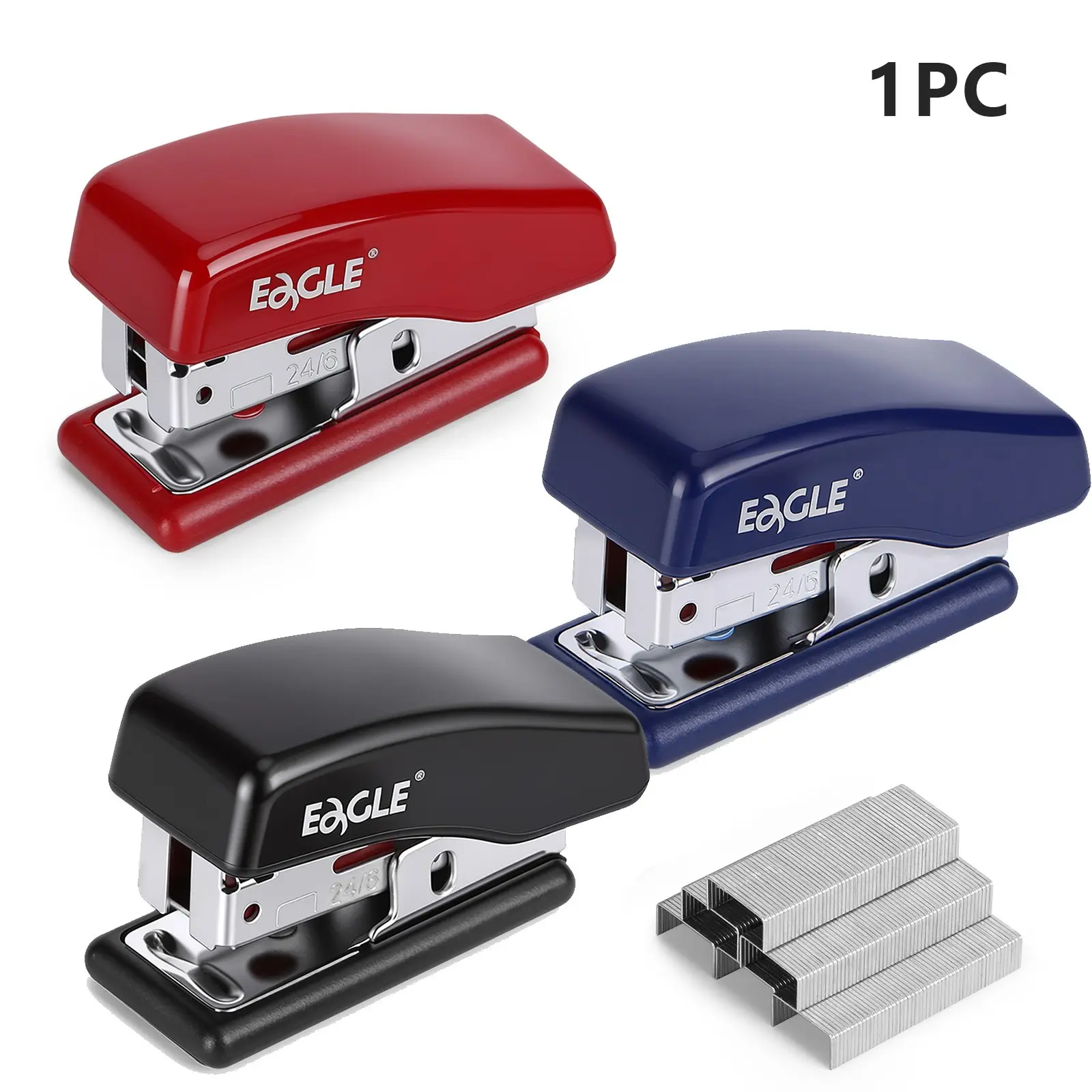 12# Stapler with 1000 Staples, 10-Sheet Capacity, Compatible with 24/6 and 26/6 Staples, Compact and Portable Design