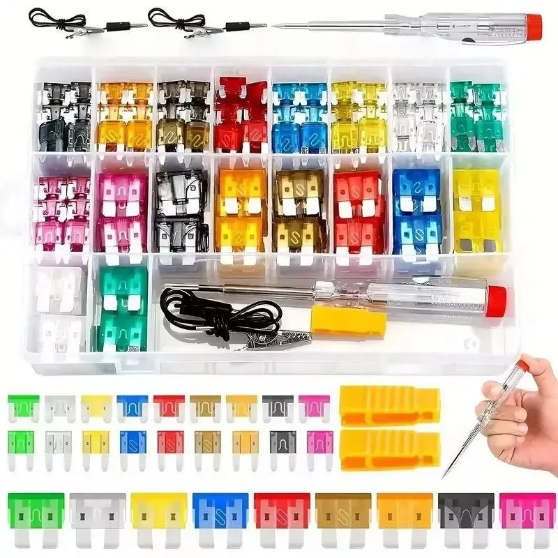 306pcs Car Blade Fuses Set with Colorful Plastic Tray, Ideal for Automotive Use and Daily Replacement, Halloween Christmas Gift