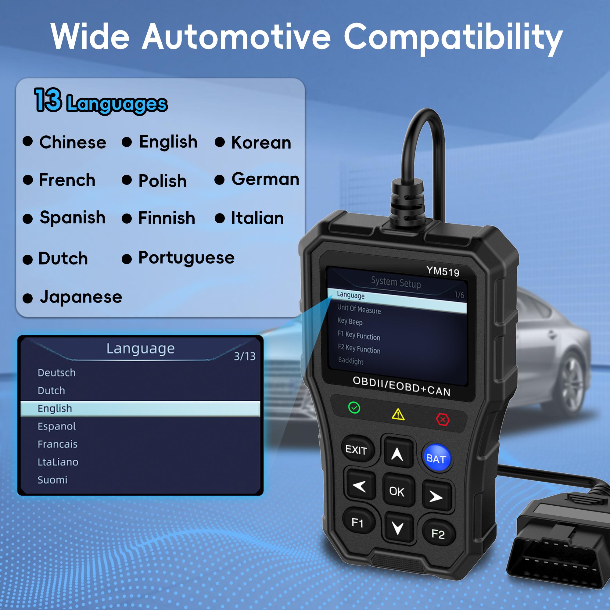 Upgraded Obd2 Scanner Code Reader, Car Diagnostic Scanner Full Obd2 and Can Modes, I/m Ready Check, Real-Time Data Monitoring, Dtc Library, Fits All Obd Ii Cars Since 1996