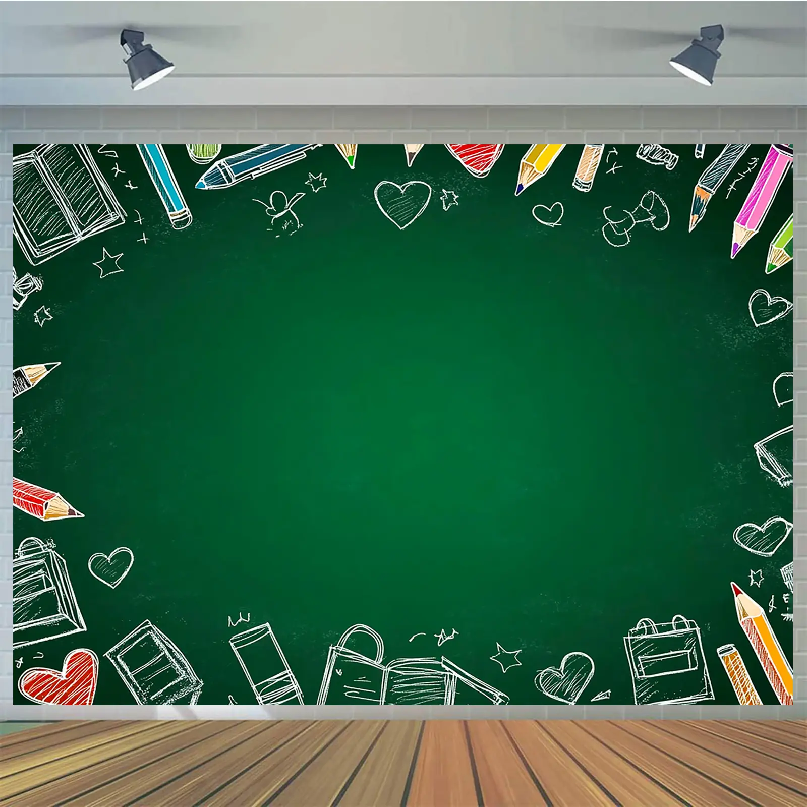 School Pencil Theme Backdrop, Colorful Education Polyester Tapestry for Classroom Decor, Birthday Parties, Photography Props, Events and Learning Spaces
