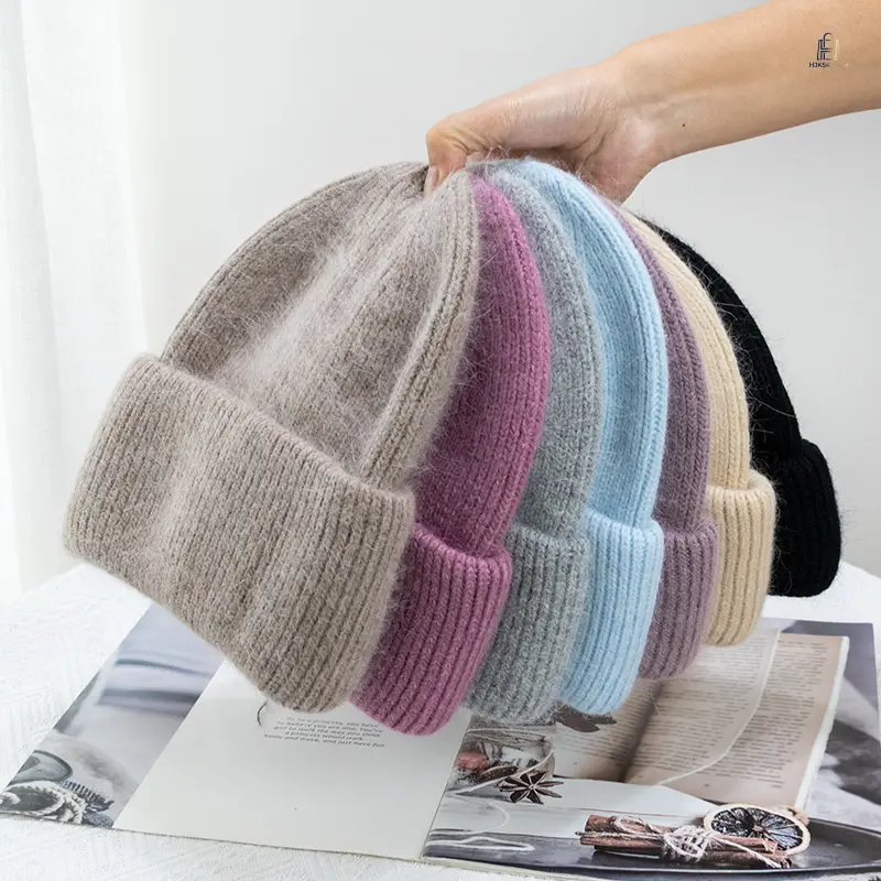 Women's Thick Knit Cuffed Beanie Hats - Casual Dome Cap, Soft Pull-On Thermal Headwear for Autumn Cold Weather Daily Outdoor Matching, Outdoor Wear