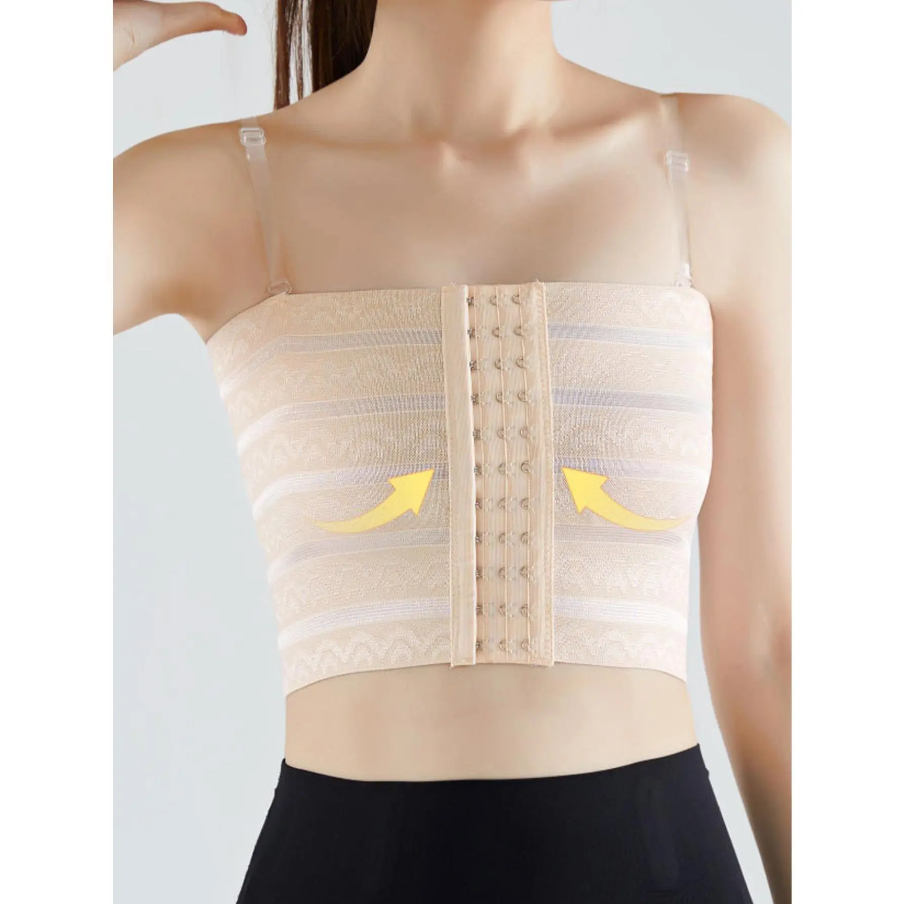 1pc Strapless Chest Tied Underwear Women's Chest Wrapped Ultra Flat Tape Breast Shaping Body Shaping Shock-Absorbing