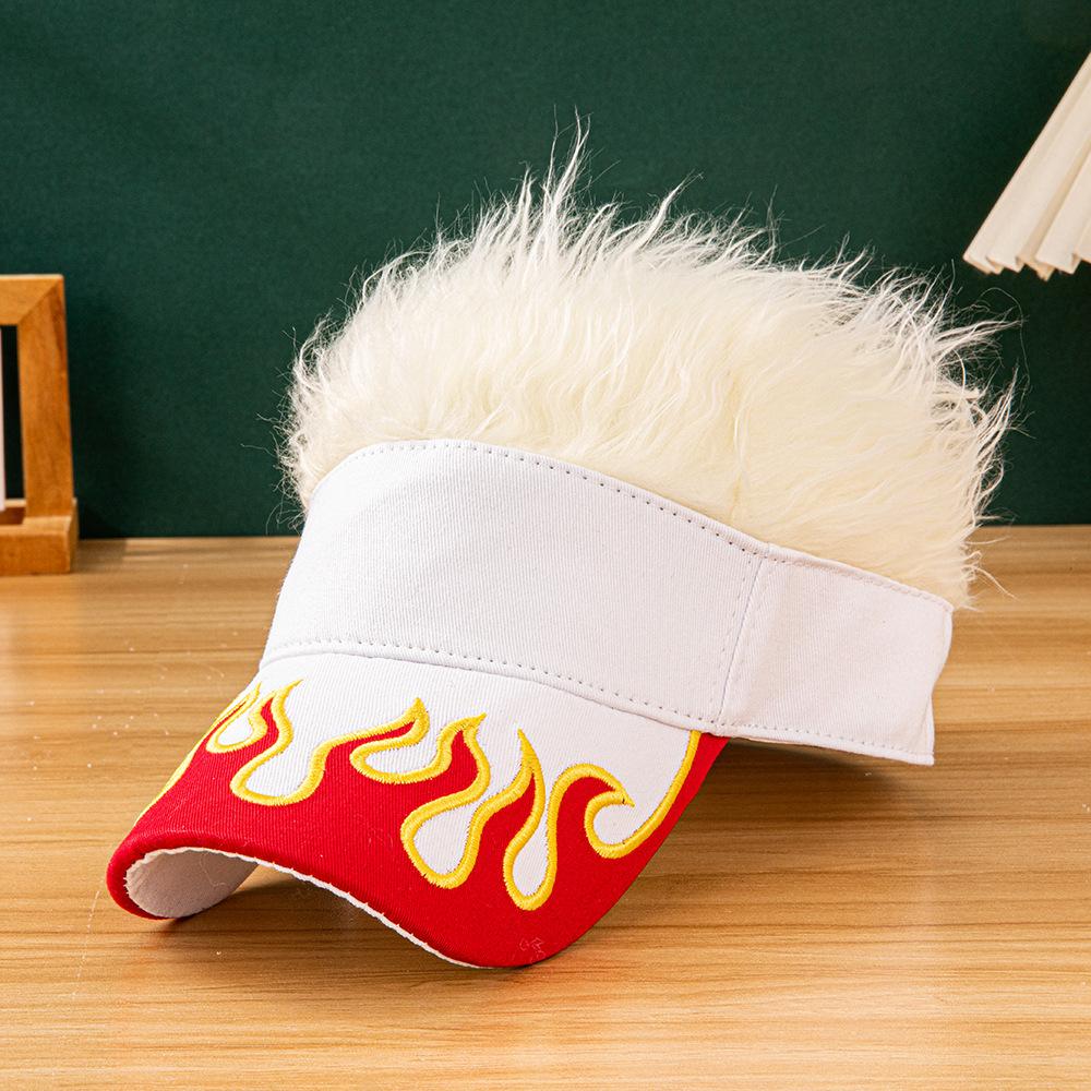 2026 New Flame Pattern Baseball Cap Embroidered Patch Design Multicolor Fluffy Faux Fur Hat