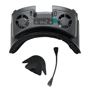 Face Cover with Cooling Fan Facial Interface Radiator Rechargeable Cool Mask with RGB Light with Anti-Leakage Nose Pad for Meta Quest 3 Accessories