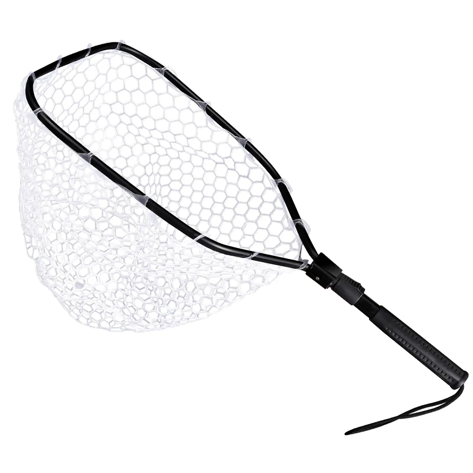 GARVEE Folding Fishing Net with Soft Mesh and Wooden Handle, Ideal for Fly Fishing and Landing Fish in Freshwater and Saltwater, Perfect Catch and Release Net for Trout, Great Gift for Fishing Enthusiasts