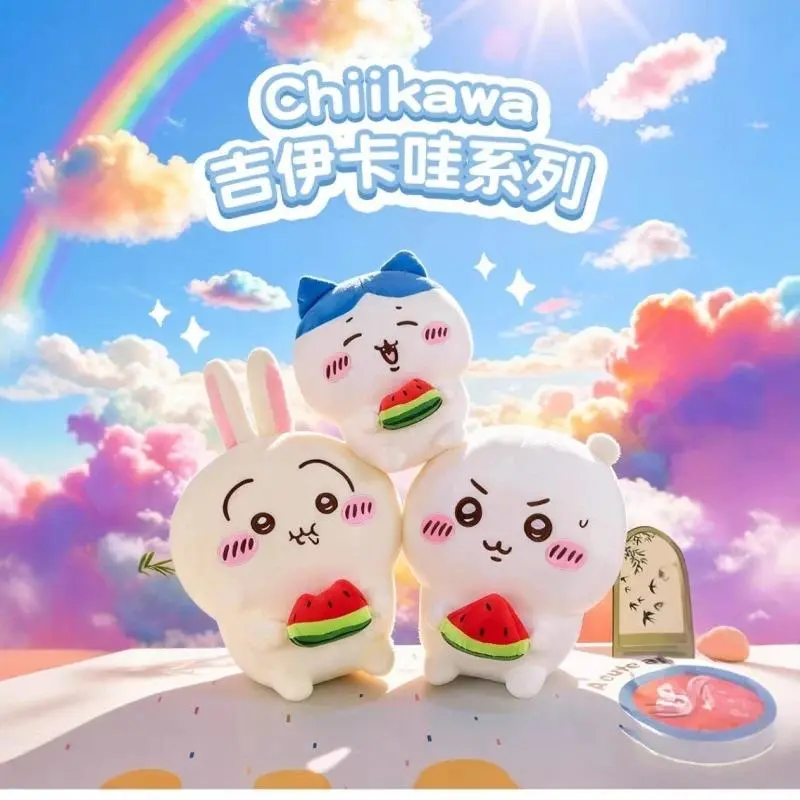 Cute Chiikawa Collectible Watermelon Plush Toy Kawaii Hachiware Usagi Momonga Soft Stuffed Pillow Perfect Gift For Anime Fans, Japanese Anime