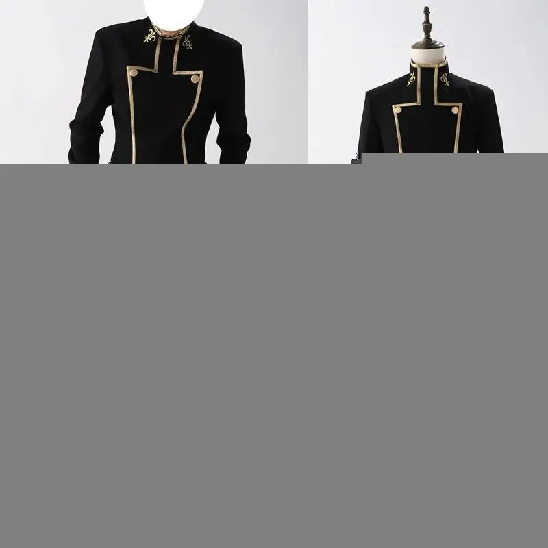 Anime Lelouch Vi Britannia Cosplay Costume Black School Uniform Top Pants Full Set for Men Role Play Outfit Theme Party