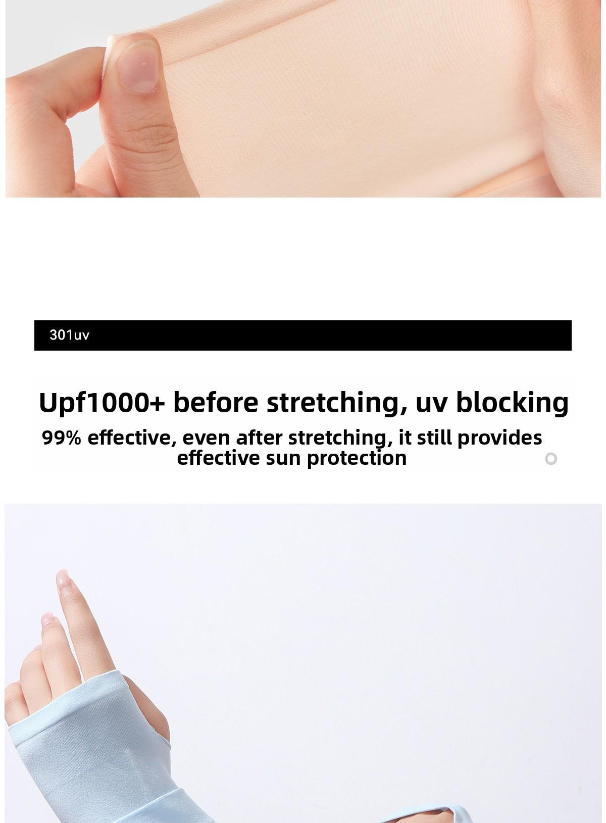 Sun Protection Arm Sleeves for Women Breathable Cooling Ice Silk for Driving Cycling & Outdoor Sports Double Ribbed Cuff Hidden Thumb Hole Quick Dry Fabric UPF50+ UV Protection