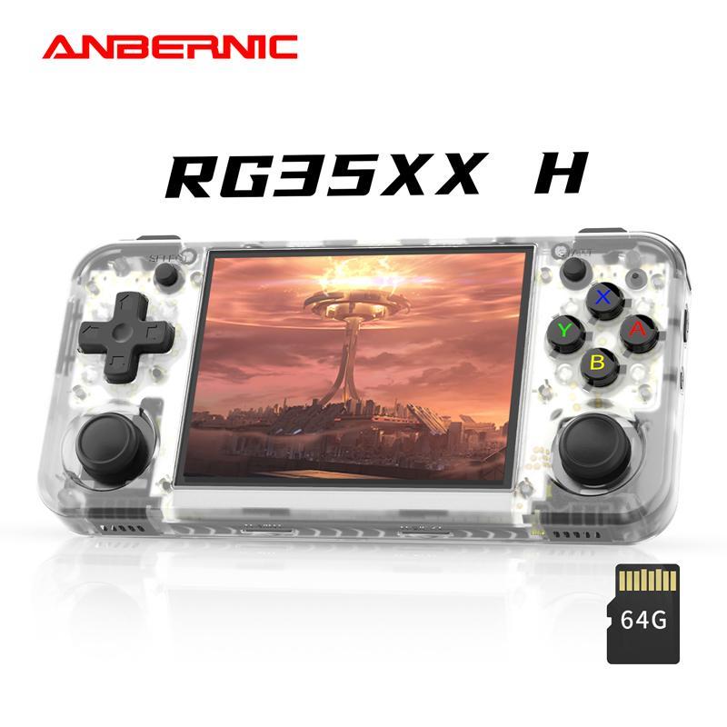 Anbernic Rg35xx H Handheld Game Console, 3.5 Inch IPS Screen, 64GB Storage, 3300mah Battery, HDMI & TV Output, Vibration Motor