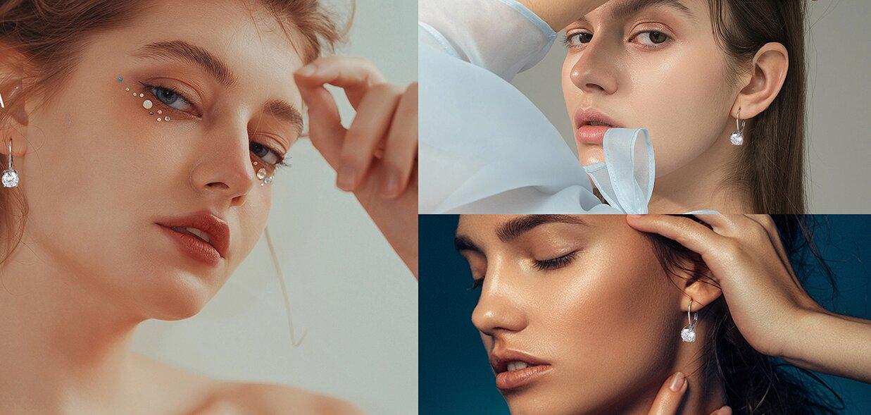 Trendy Color Brilliant Leverback Earrings Hypoallergenic Dangle Drop Earrings  Round-Cut Cubic Zirconia Earrings for Womens