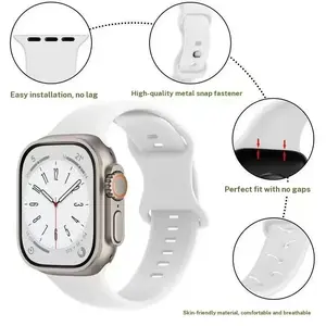 Silicone Material Strap Compatible with Apple Watch Band 41mm 40mm 38mm ,Soft Silicone Sport Band Replacement Strap with Classic Clasp for IWatch Series 10