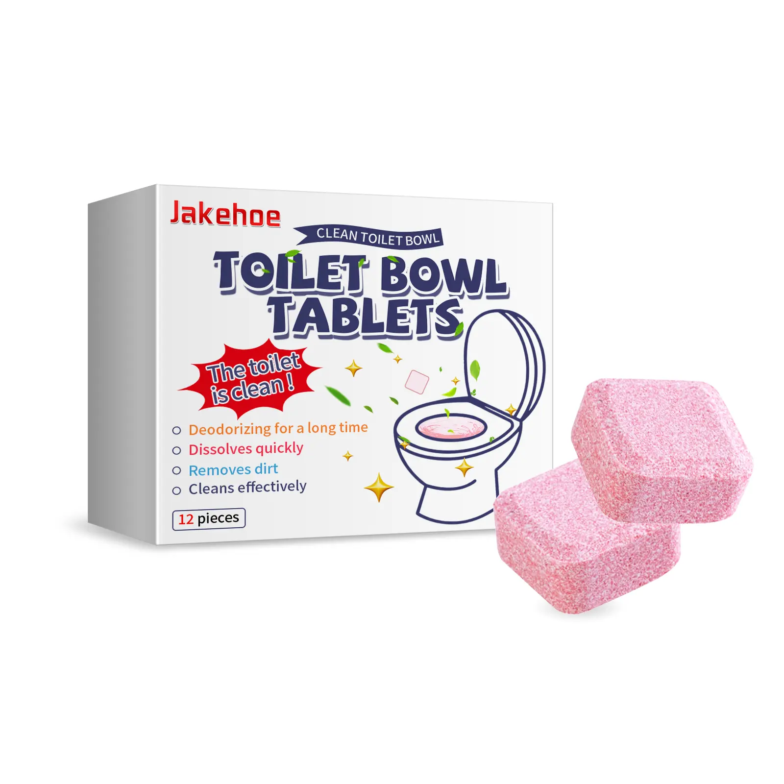 Toilet Effervescent Cleaning Tablets, Powerful Home Care Cleaner for Stain Removal, Dirt Elimination, Odor Neutralization & Pipe Dredging with Pure Formula, Glass-Cleaning, Deep-Cleaning, Nano-Technology, Pine-Scented Features