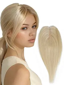 Human Hair Toppers for Women, Multiple Colors Natural Hairline Topper Hairpieces, Suitable for Hair Loss and Daily Wear