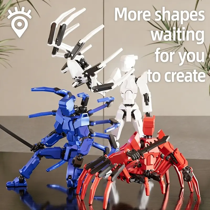 T13 Action Figure Mech Spider Toy Building Set, Model Building Kits, Two Fighter Mechs, Multi-Jointed Moveable, Stem Gift for Anime Fans, Model Enthusiasts