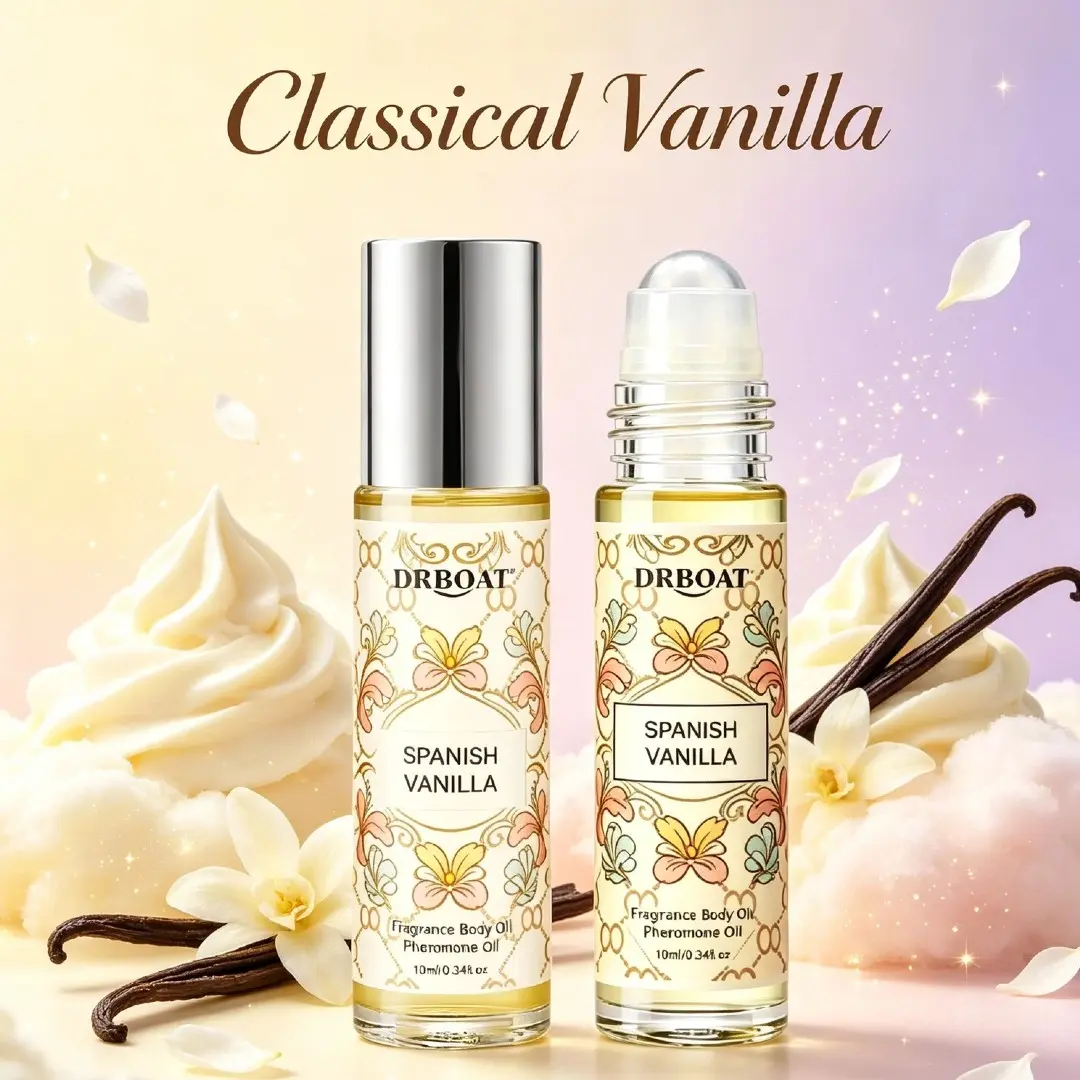 0.34oz Classical Vanilla Perfume Oil – Mellow Vanilla Cream Concentrated Fragrance Oil Roll-On for Unisex, 10ml Pheromone Vanilla Coconut Scent Eau de Parfum for Women Men.