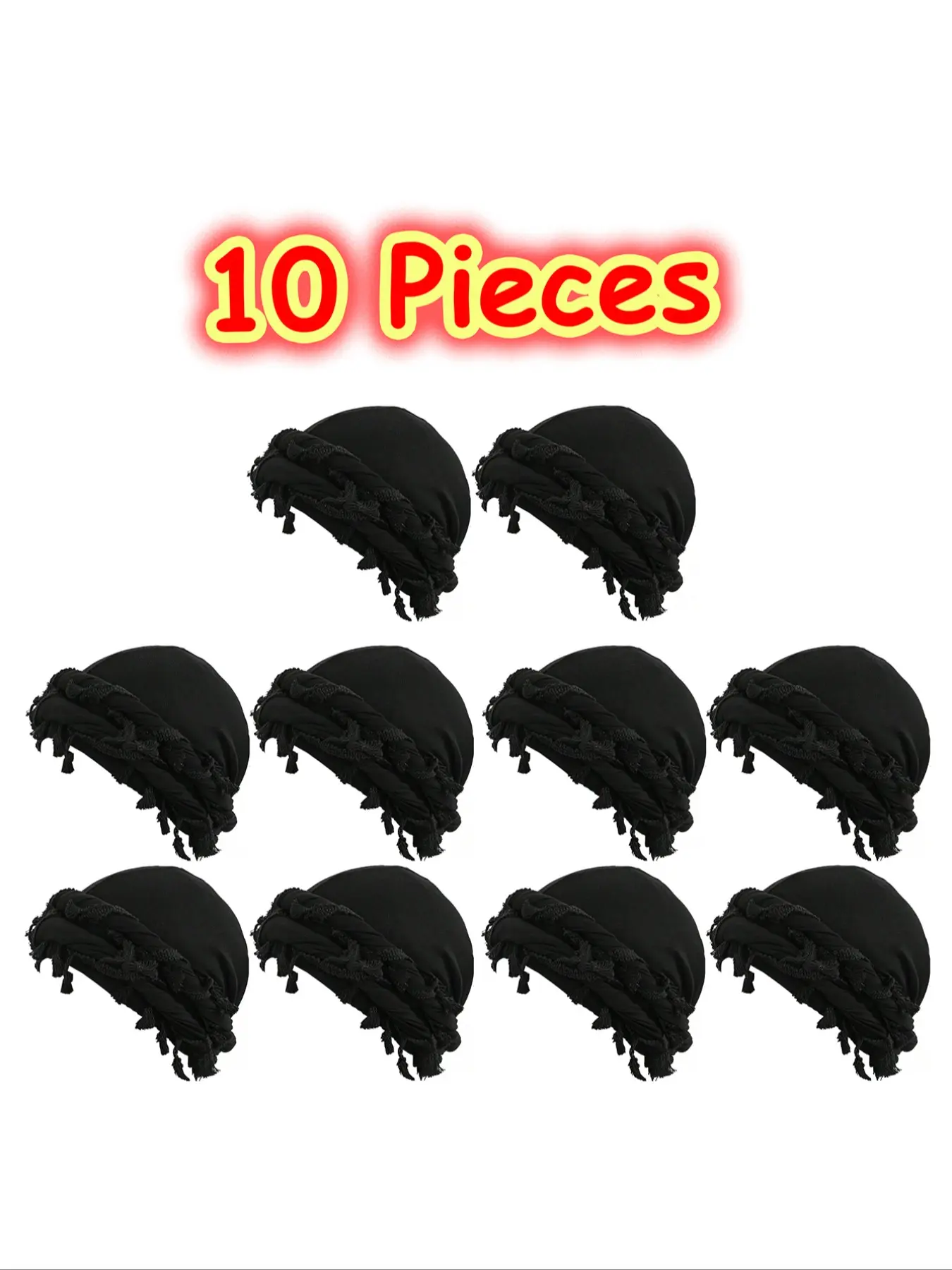 10 Pcs Vintage Fringe Headbands and Pirate Hats Set, Unique Retro Accessories, Perfect for Costume Parties and Daily Wear